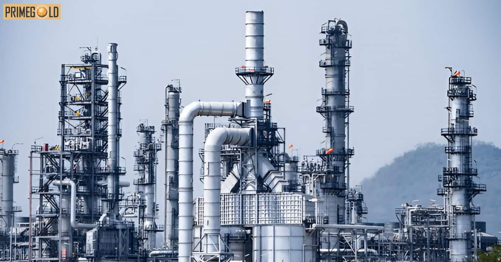 Stainless steel pipes used in oil and gas industry applications.