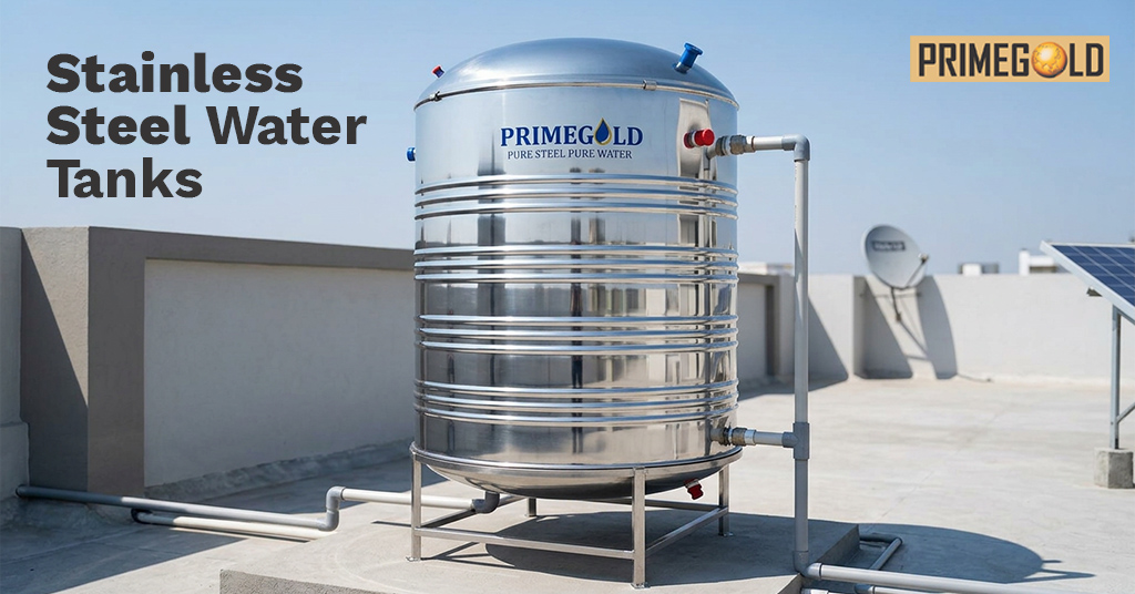 Stainless steel water tank for rooftop installation