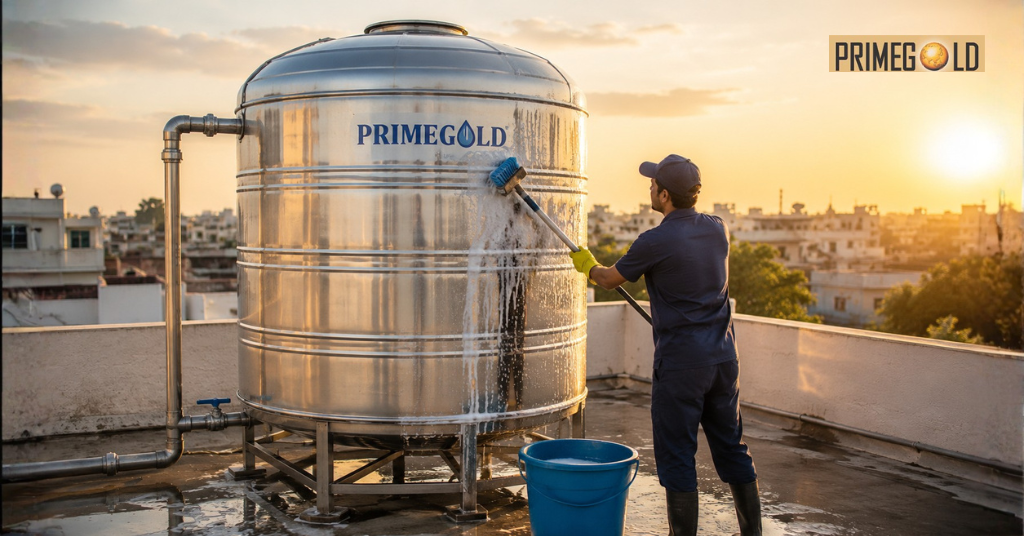 how to clean stainless steel water tank