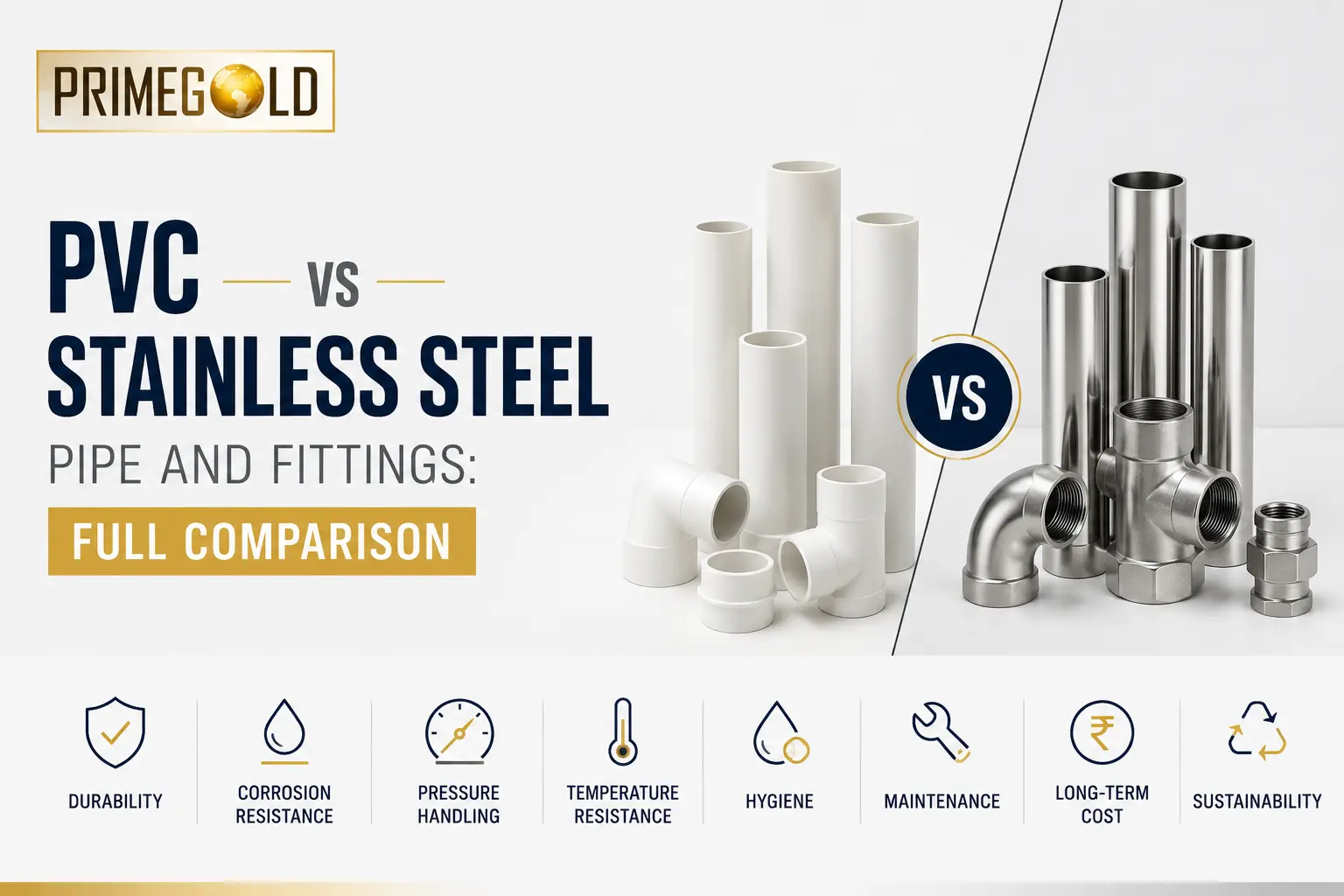 PVC vs Stainless Steel Pipe and Fittings: Full Comparison